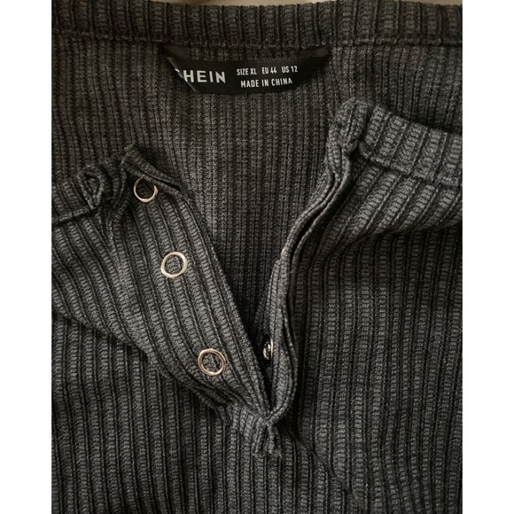 Dark Grey Button Front Shirt (Never Worn) - Picture 2 of 3